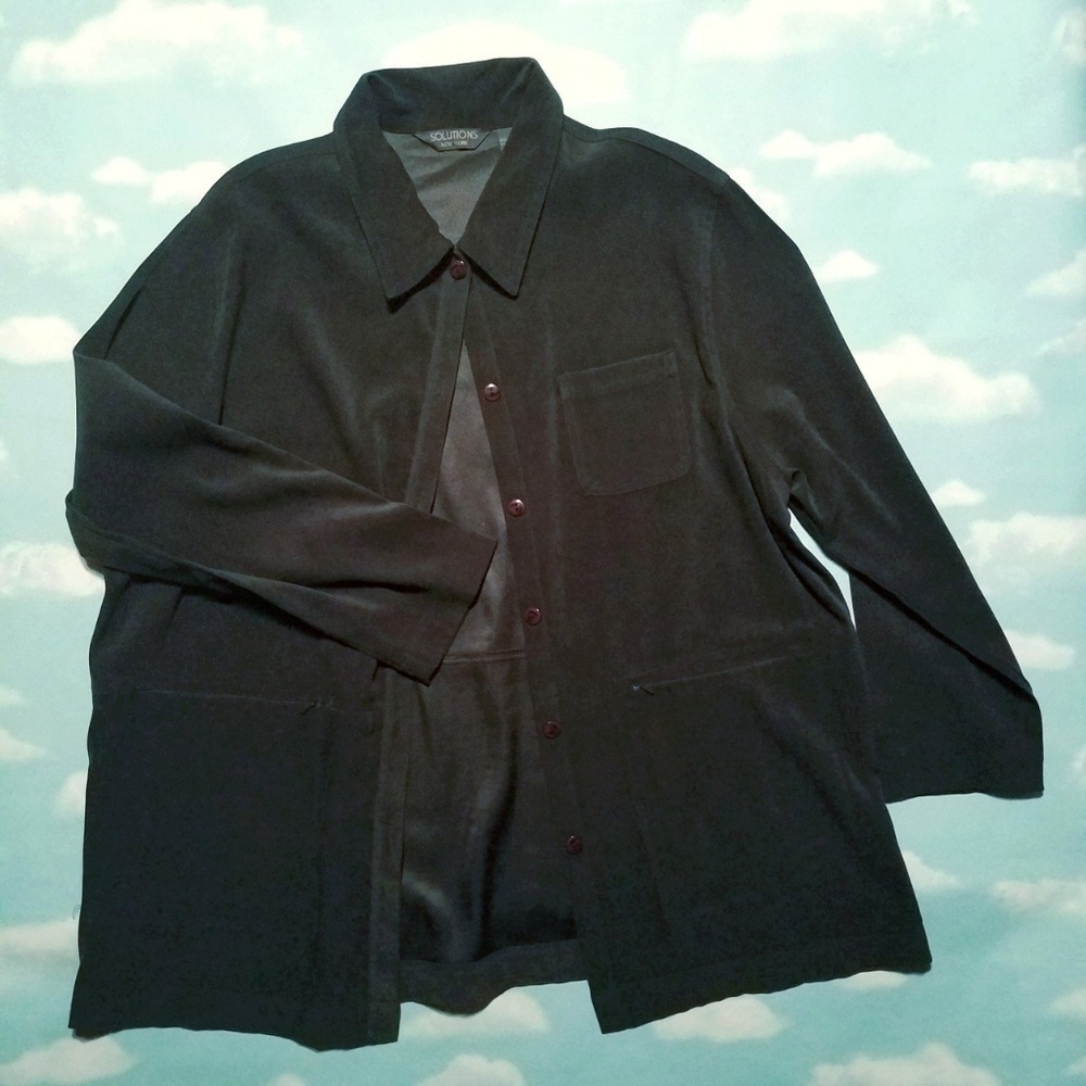 Fun forest green oversize button-up men's